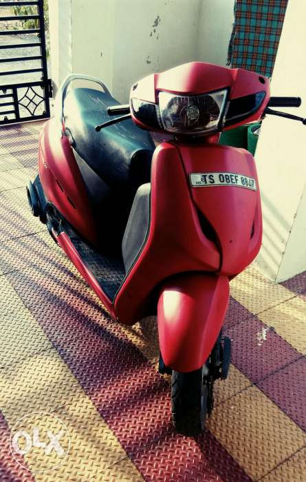 modified honda activa in red color