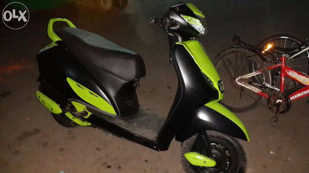 modified honda activa with Black and Green color