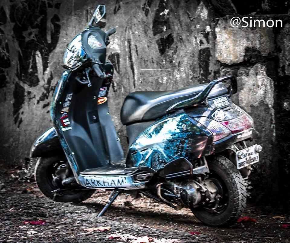 modified activa with Stickers