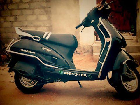 modified activa with seat cover